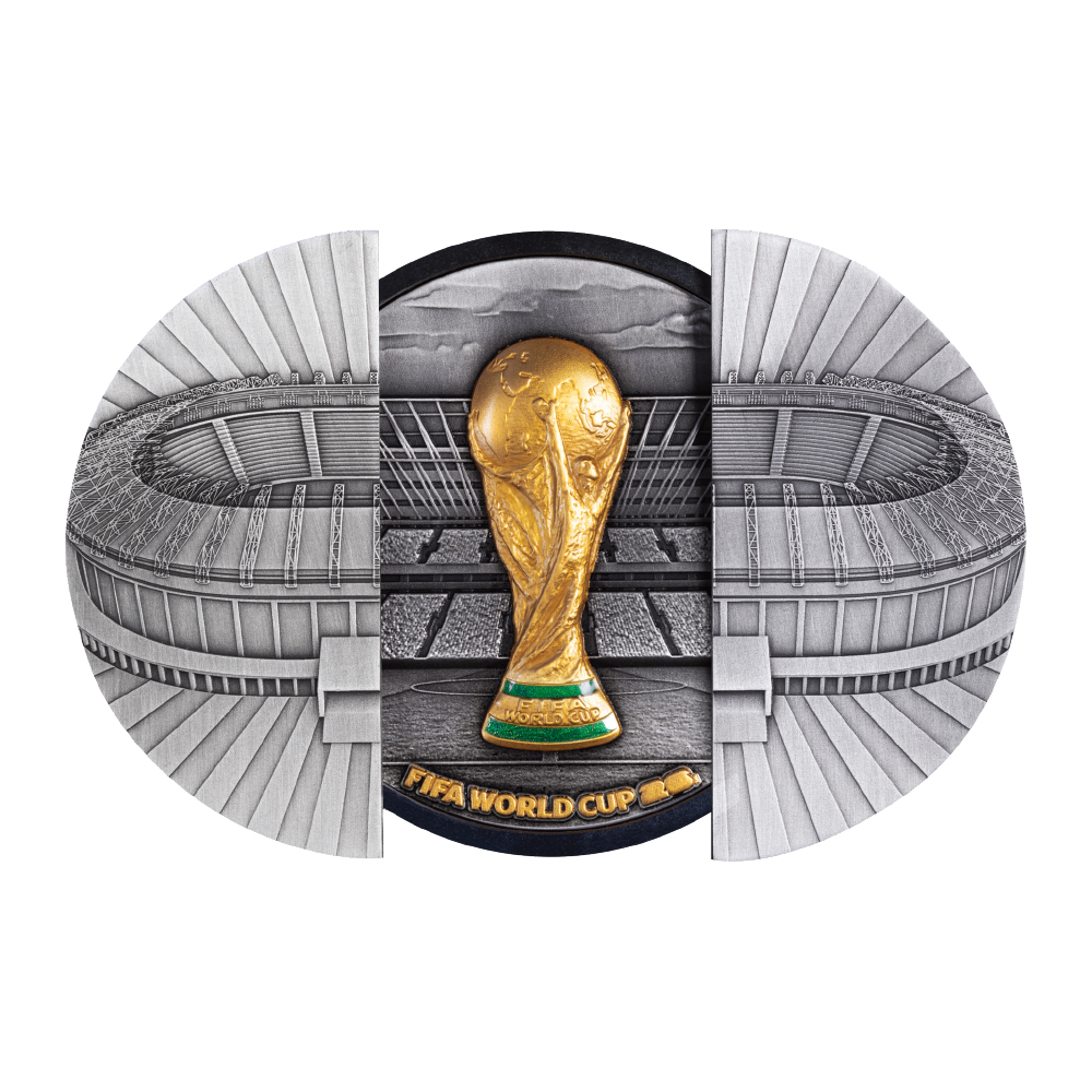 솔로몬제도 2026 ‘FIFA 월드컵 2026™’ 스타디움 슬라이딩 금도금 대형 은화