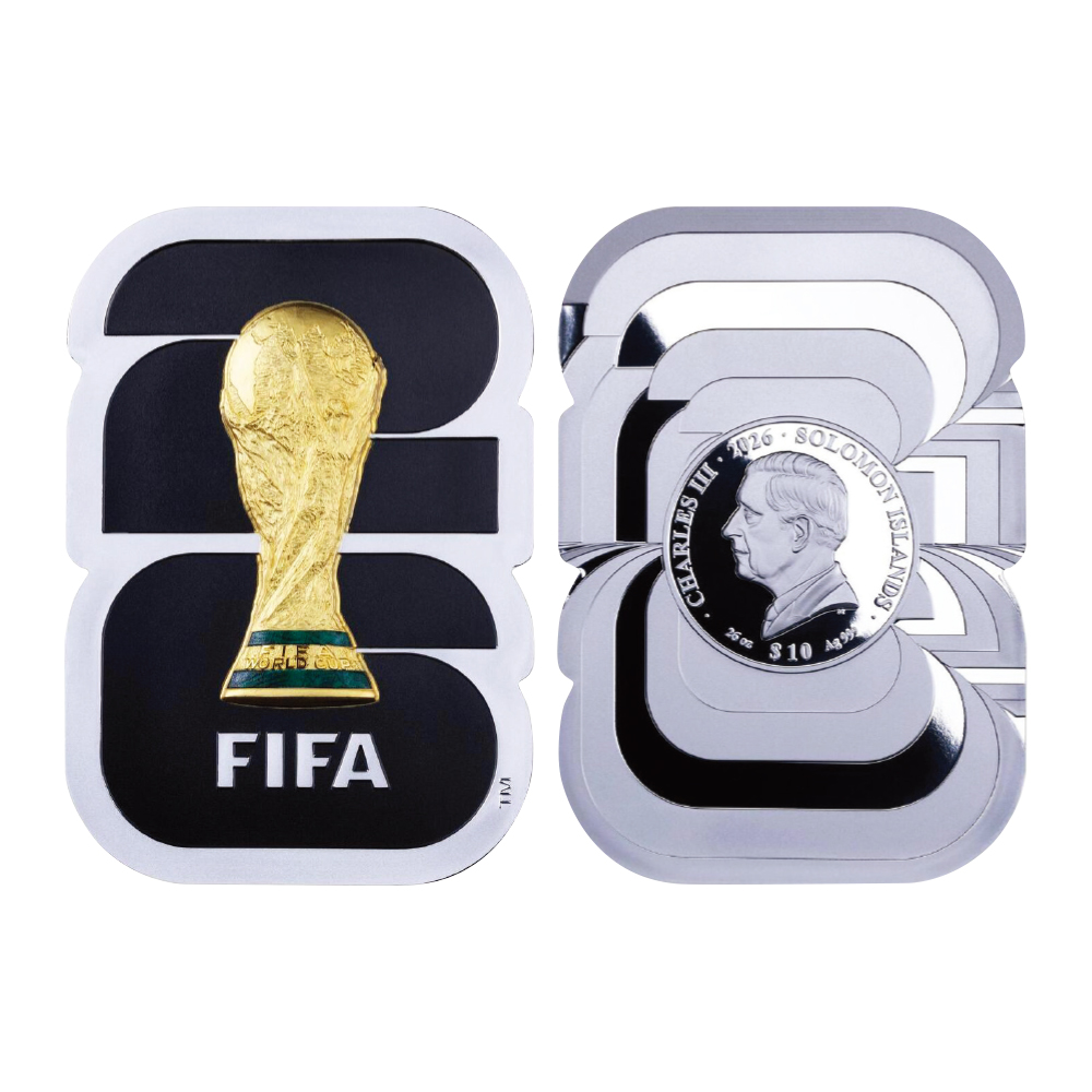솔로몬제도 2026 ‘FIFA 월드컵 2026™’ 엠블럼 금도금 대형 은화