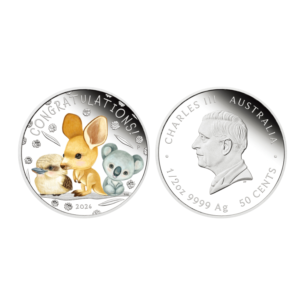 호주 2026 ‘탄생 축하’ 색채 은화