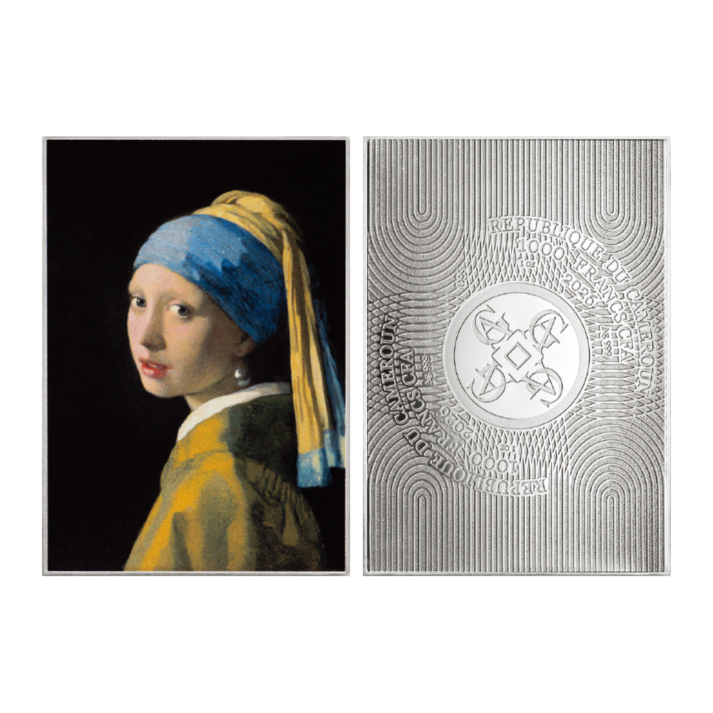 카메룬 2026 ‘요하네스 베르메르 - 진주 귀걸이를 한 소녀’ 색채 은화