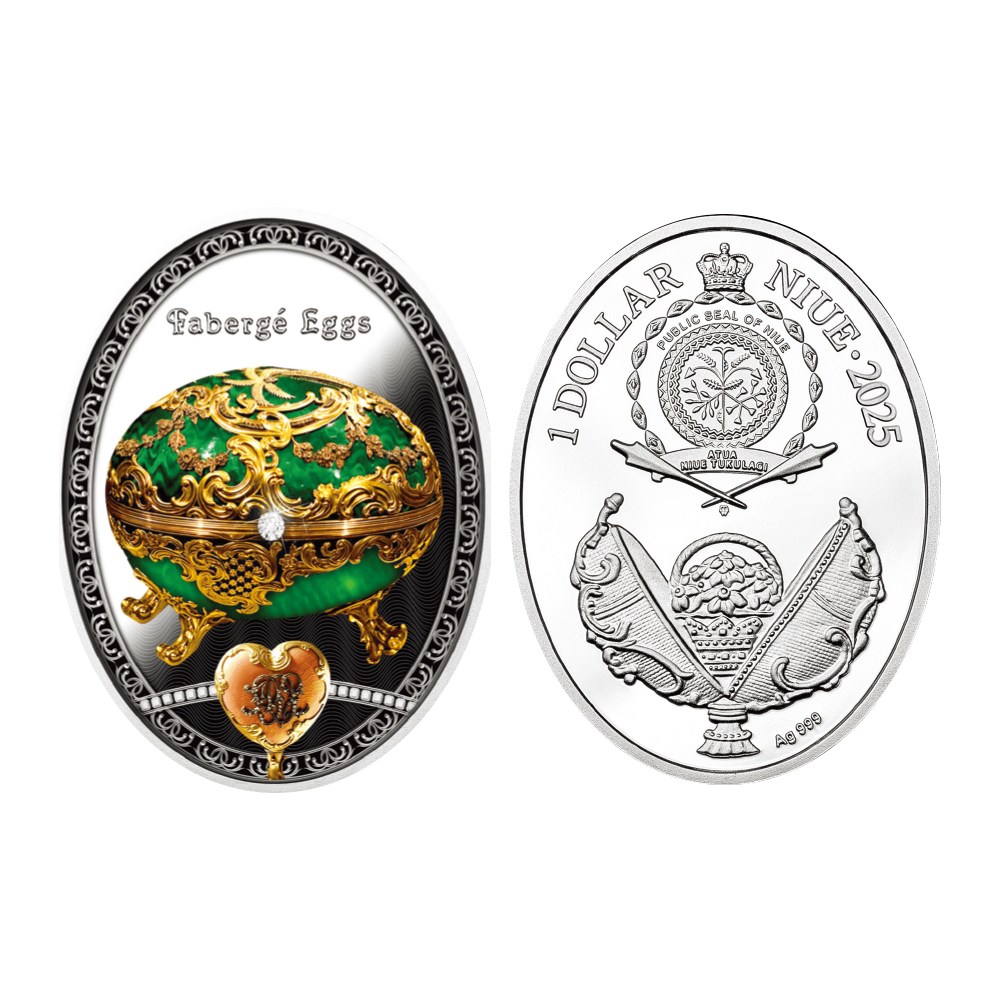 니우에 2025 ‘로카이유 파베르제 달걀’ 크리스탈 삽입 색채 은화 