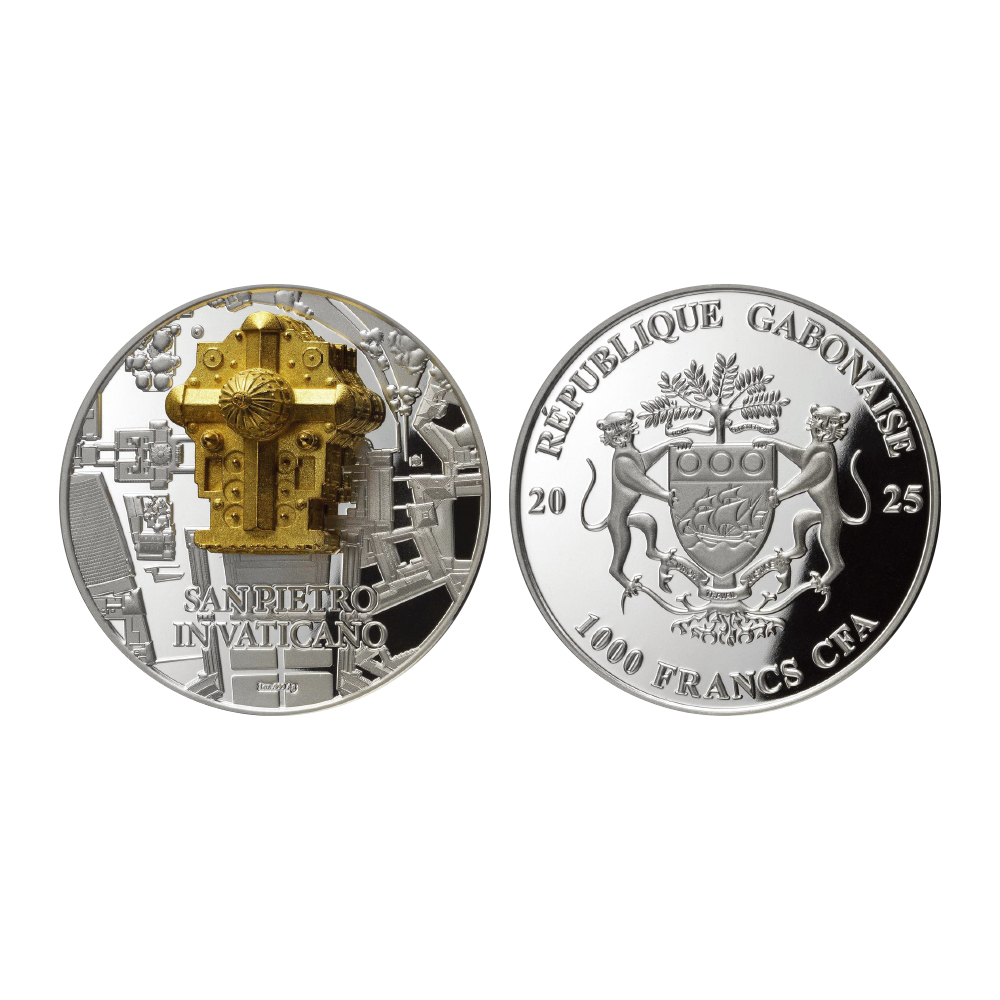 가봉 2025 ‘바티칸 성베드로 성당’ 3D 입체형 은화