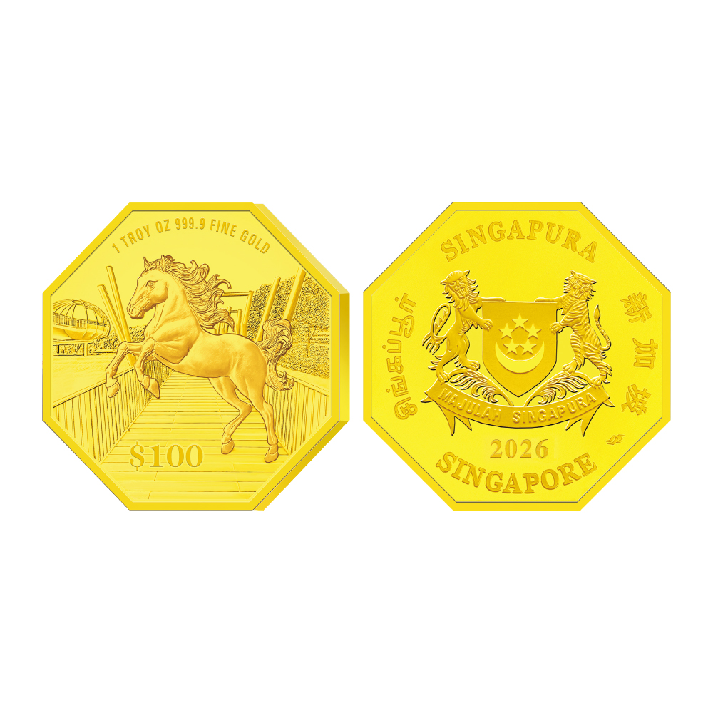 싱가포르 2026 ‘말의 해’ 팔각 금화