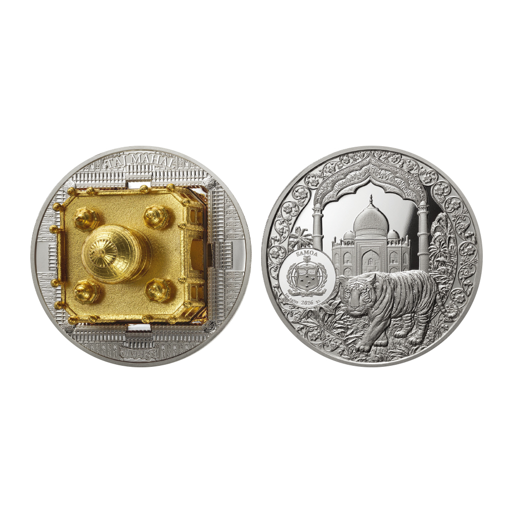 서사모아 2026 ‘타지마할’ 3D 입체형 금도금 은화