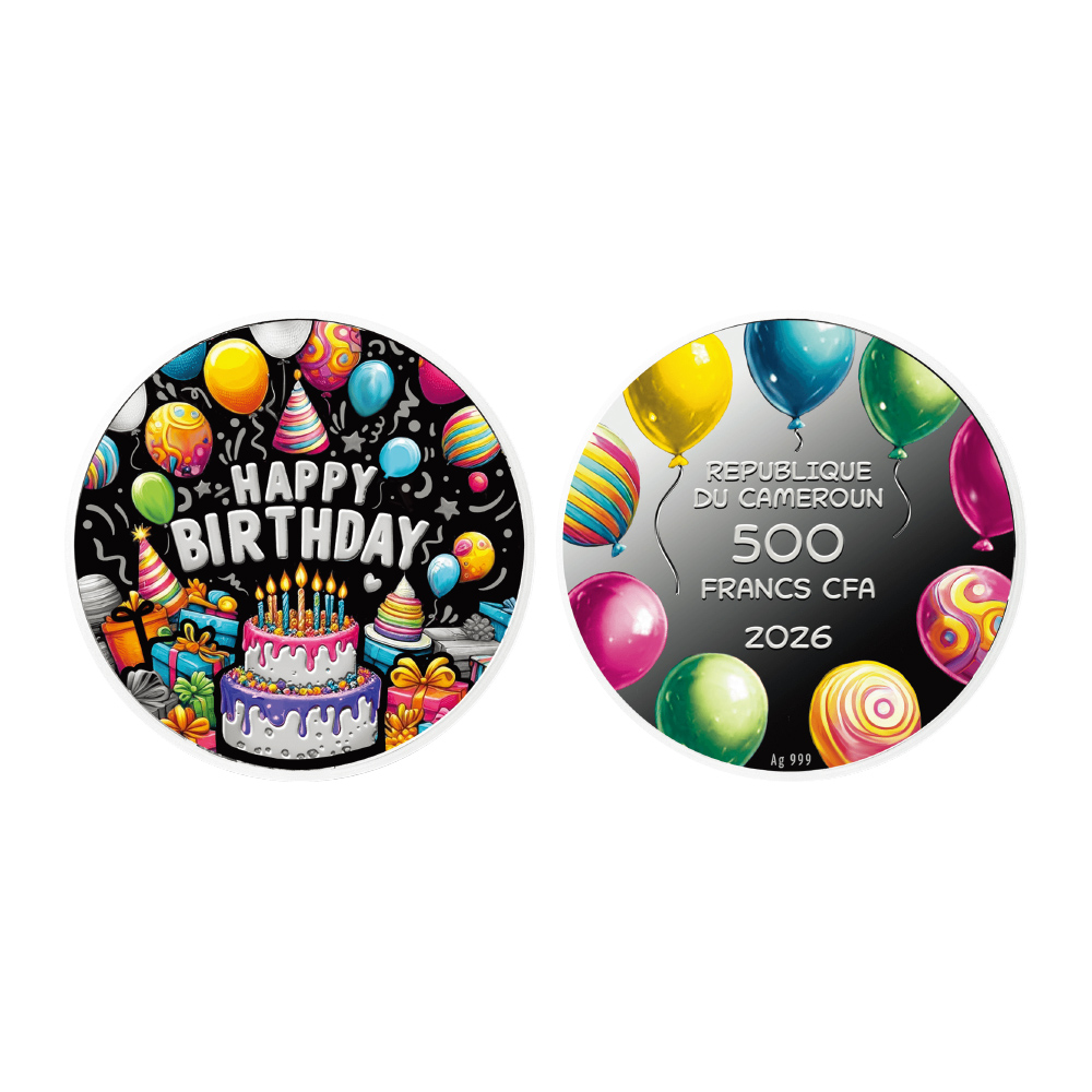 카메룬 2026 ‘HAPPY BIRTHDAY’ 색채 은화